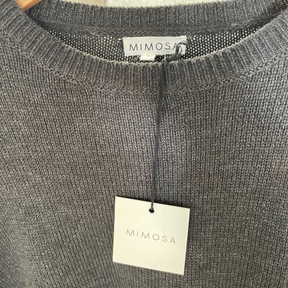 *NWT* Women's Crew Neck Loose Fit Long Sleeve Cropped Sweater - ONYX LARGE - Picture 6 of 10